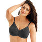 Bali Women's Lace and Smooth Underwire Bra Black