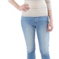 Three Dots Striped British Tee Gray Size S