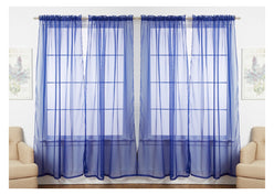 J&V TEXTILES 4-Pack Value: Solid Sheer Window Curtain Panels