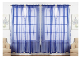 J&V TEXTILES 4-Pack Value: Solid Sheer Window Curtain Panels