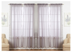 J&V TEXTILES 4-Pack Value: Solid Sheer Window Curtain Panels