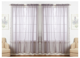 J&V TEXTILES 4-Pack Value: Solid Sheer Window Curtain Panels