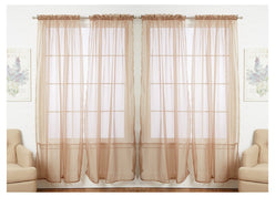 J&V TEXTILES 4-Pack Value: Solid Sheer Window Curtain Panels
