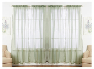J&V TEXTILES 4-Pack Value: Solid Sheer Window Curtain Panels