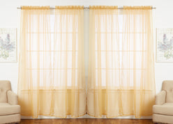 J&V TEXTILES 4-Pack Value: Solid Sheer Window Curtain Panels