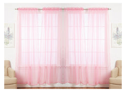 J&V TEXTILES 4-Pack Value: Solid Sheer Window Curtain Panels
