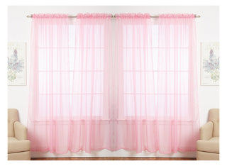 J&V TEXTILES 4-Pack Value: Solid Sheer Window Curtain Panels