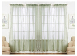 J&V TEXTILES 4-Pack Value: Solid Sheer Window Curtain Panels