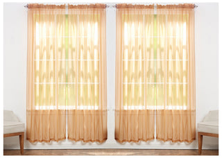 J&V TEXTILES 4-Pack Value: Solid Sheer Window Curtain Panels