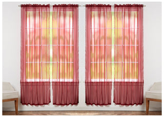 J&V TEXTILES 4-Pack Value: Solid Sheer Window Curtain Panels