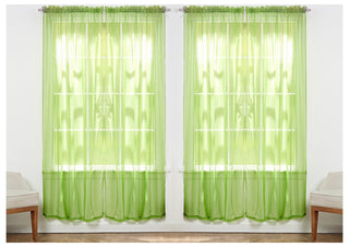 J&V TEXTILES 4-Pack Value: Solid Sheer Window Curtain Panels