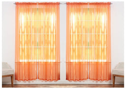 J&V TEXTILES 4-Pack Value: Solid Sheer Window Curtain Panels