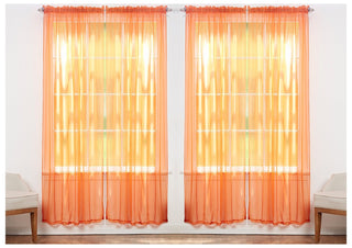 J&V TEXTILES 4-Pack Value: Solid Sheer Window Curtain Panels