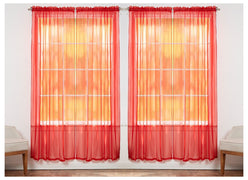 J&V TEXTILES 4-Pack Value: Solid Sheer Window Curtain Panels