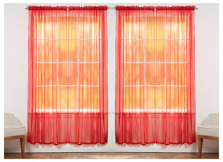 J&V TEXTILES 4-Pack Value: Solid Sheer Window Curtain Panels