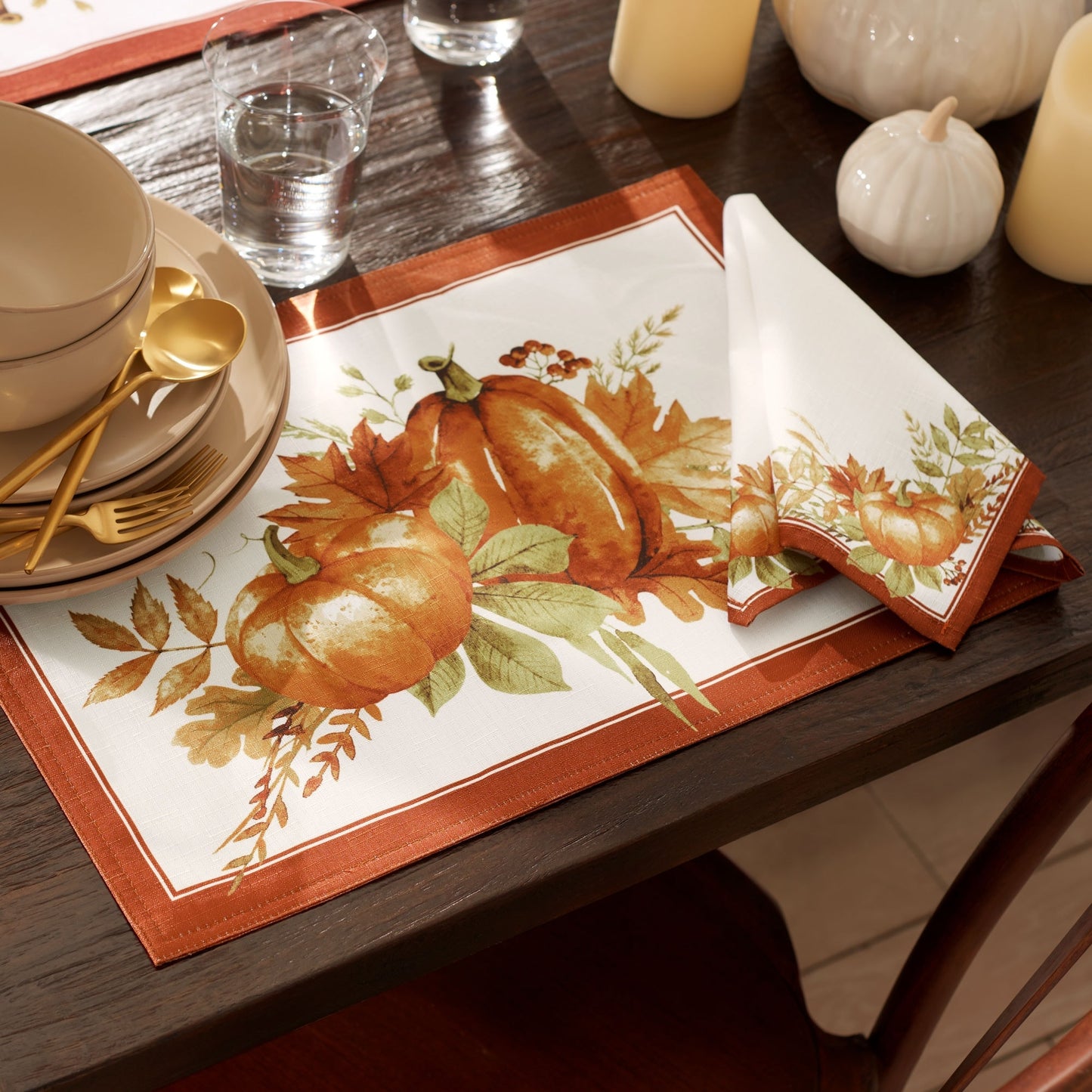 Autumn Pumpkin Grove Fall Placemat Set of 4