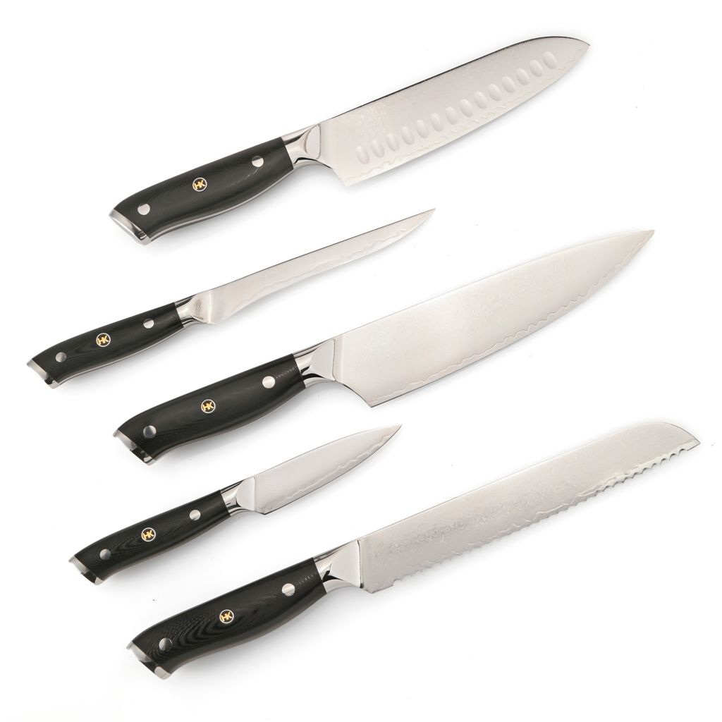 Helios Kitchen 5 Piece Damascus Knife Set