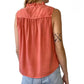 Bella Dahl - SLEEVELESS RUFFLE NECK BUTTON DOWN BLOUSE