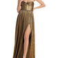 Florence Metallic Strapless Gown Gold Size M