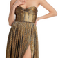 Florence Metallic Strapless Gown Gold Size M