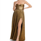 Florence Metallic Strapless Gown Gold Size M