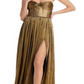 Florence Metallic Strapless Gown Gold Size M