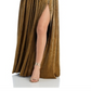 Florence Metallic Strapless Gown Gold Size M