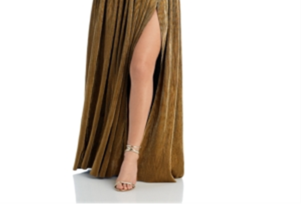 Florence Metallic Strapless Gown Gold Size M