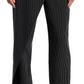 Lucy Paris Striped Asymmetrical Pants Charcoal