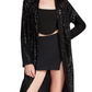 Steve Madden Show Stopper Sequin Duster Jacket Black