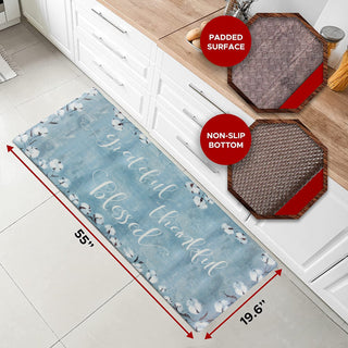 Grateful Thankful Bless Anti-Fatigue Memory Foam Kitchen Mat