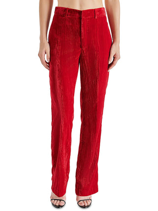 Steve Madden Mercer Crushed Velvet Pants Red