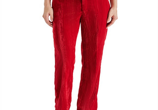 Steve Madden Mercer Crushed Velvet Pants Red