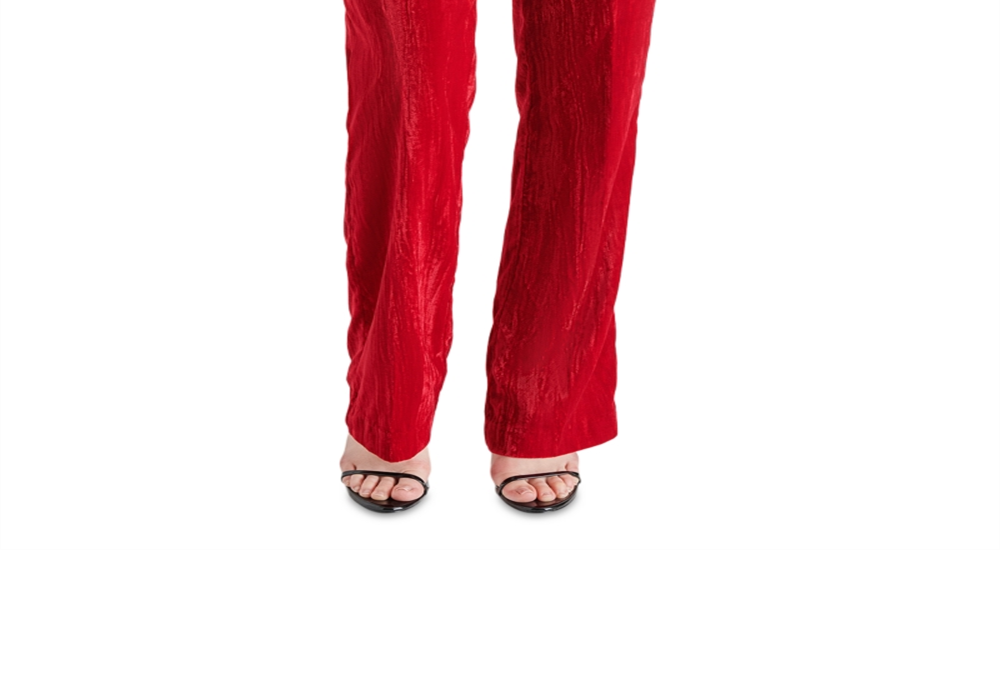 Steve Madden Mercer Crushed Velvet Pants Red