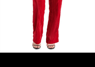Steve Madden Mercer Crushed Velvet Pants Red