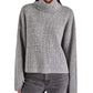 Steve Madden Astro Crystal Turtleneck Sweater Gray