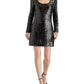 Steve Madden Charity Long Sleeve Sequin Dress Black