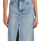 Steve Madden Women's Avani Front-Slit Denim Maxi Skirt Blue