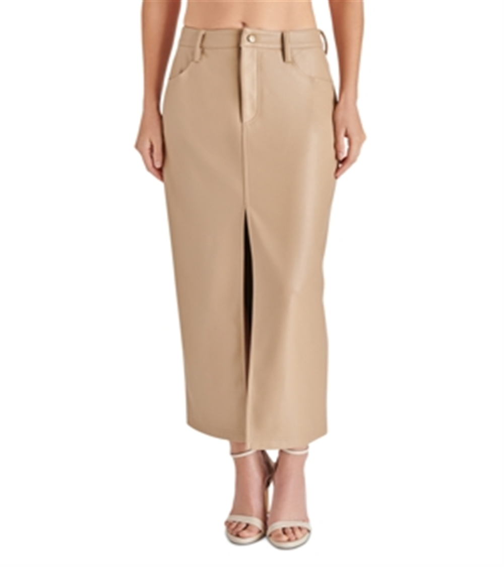Steve Madden Avani Faux Leather Maxi Skirt Tan Size 2