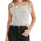 Steve Madden Rhiannon Smocked Tulle Top White