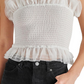 Steve Madden Rhiannon Smocked Tulle Top White