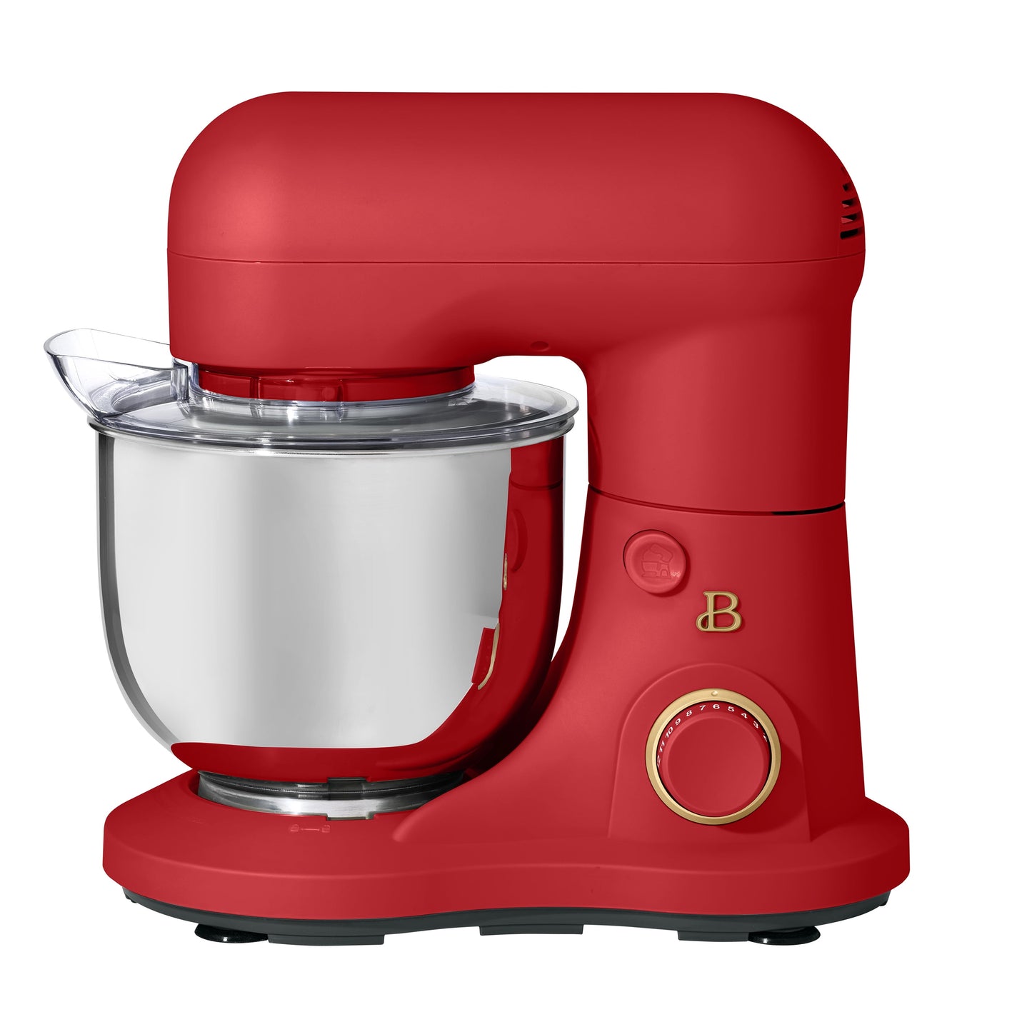 Beautiful 35 Qt Stand Mixer with Flat Beater Dough Hook Balloon Whisk Tomato Red by Drew Barrymore