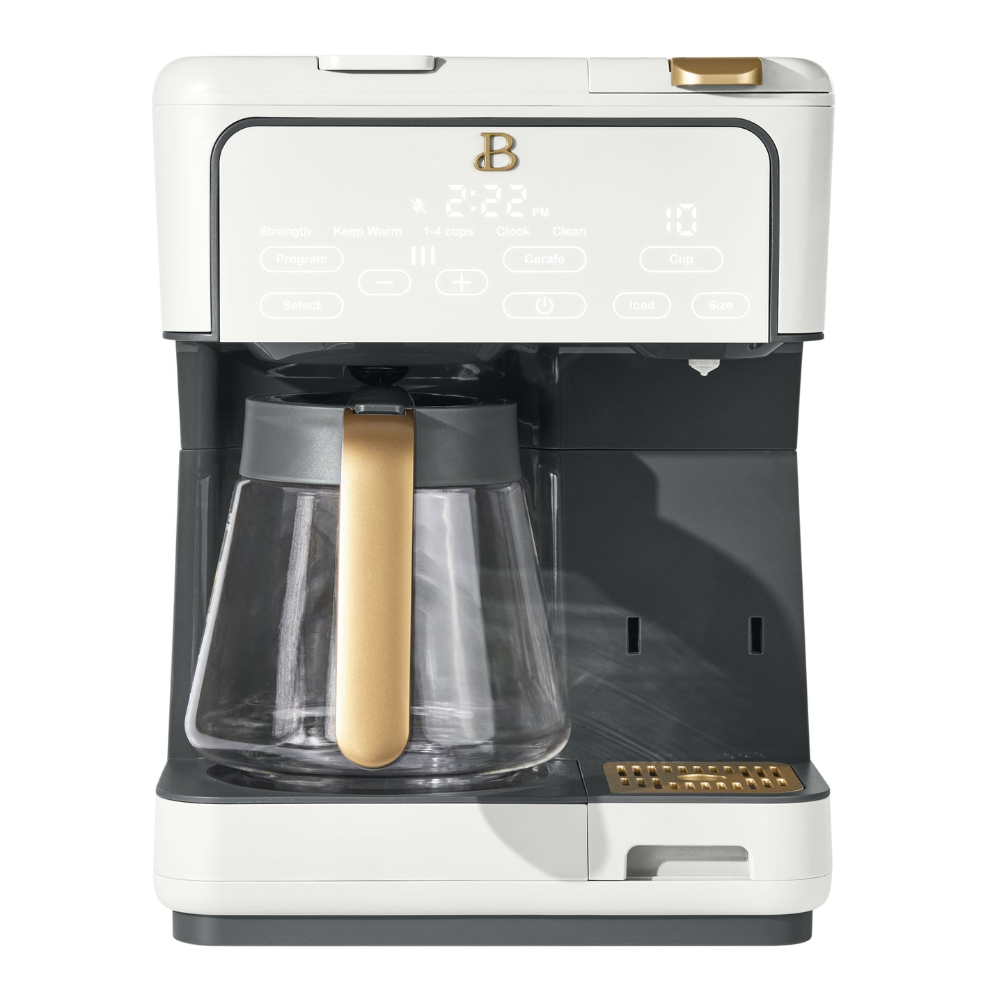 Beautiful MultiBrew 12Cup Programmable Drip  SingleServe Coffee Maker White Icing by Drew Barrymore