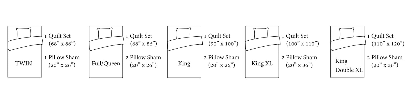 3-Piece Cotton Blend Reversible Quilt Set