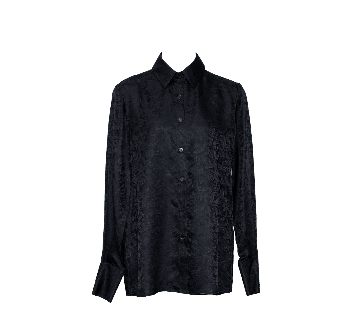 Elegance Silk Blouse in Black Paisley – Women’s Luxury Silk Top