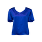 Shining V-Neck Blouse in Blue – Women’s Elegant V-Neck Top