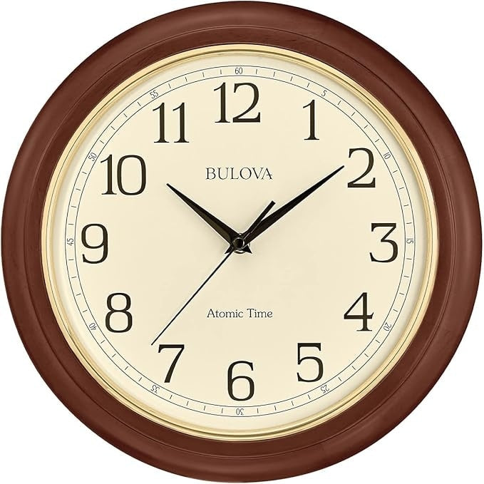 Bulova Atomic Time 2 Analog Wall Clock C5004