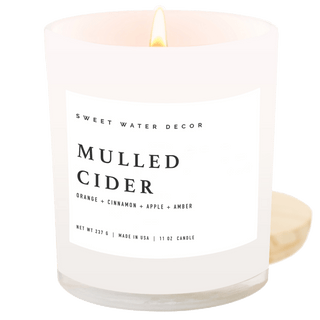 Mulled Cider Soy Candle - White Jar - 11 oz