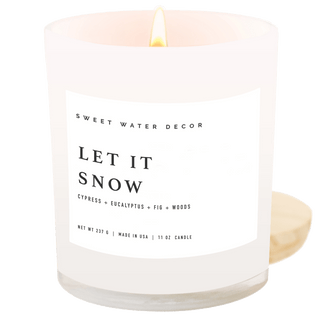 Let It Snow Soy Candle - White Jar - 11 oz