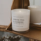 White Tea and Jasmine Soy Candle - White Jar - 11 oz